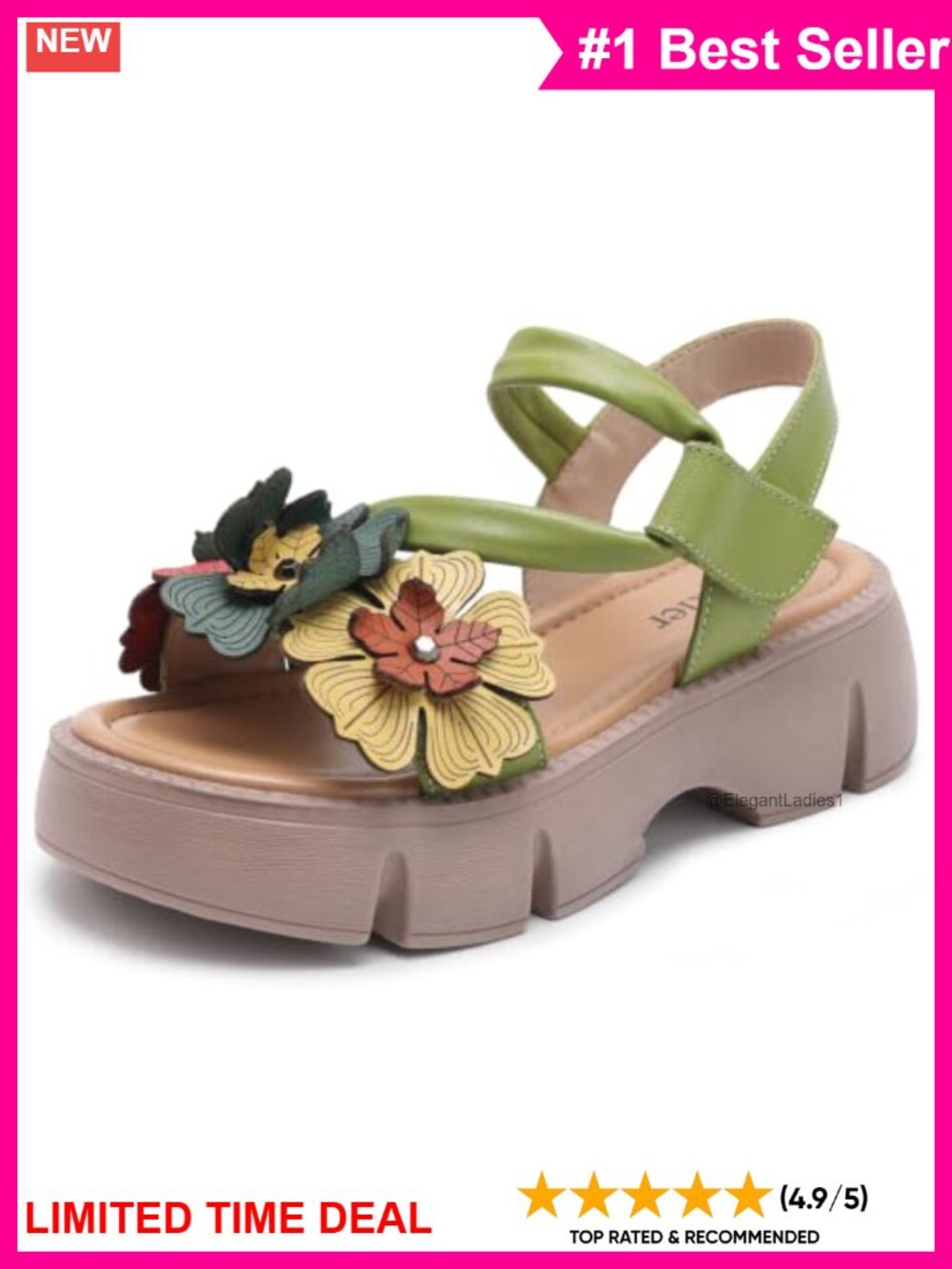 Wedge Sandals Open Toe Ankle Strap Platform Faux Leather Comfortable Summer